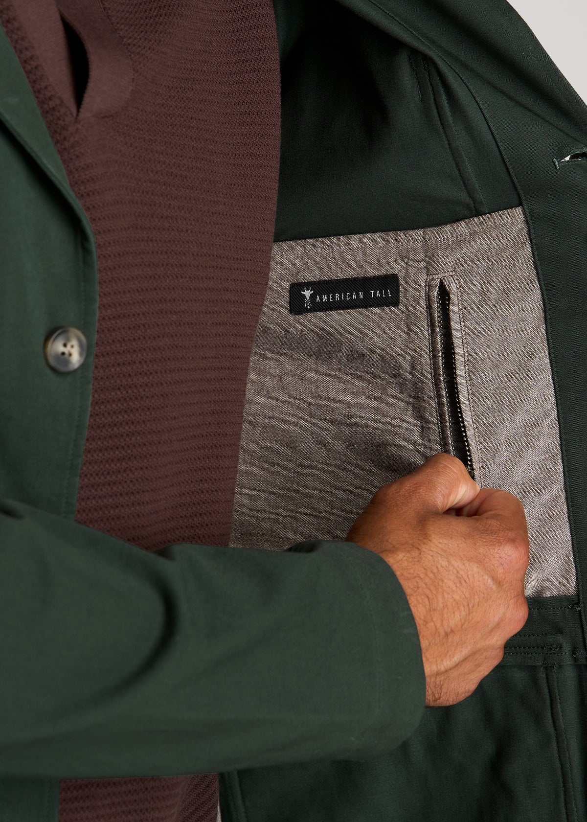 Stretch Commuter Chino Sport Coat for Tall Men in Boreal Forest