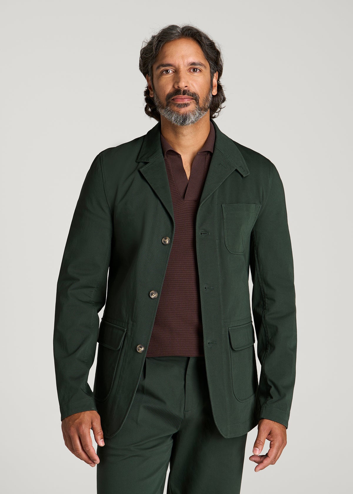 Stretch Commuter Chino Sport Coat for Tall Men in Boreal Forest