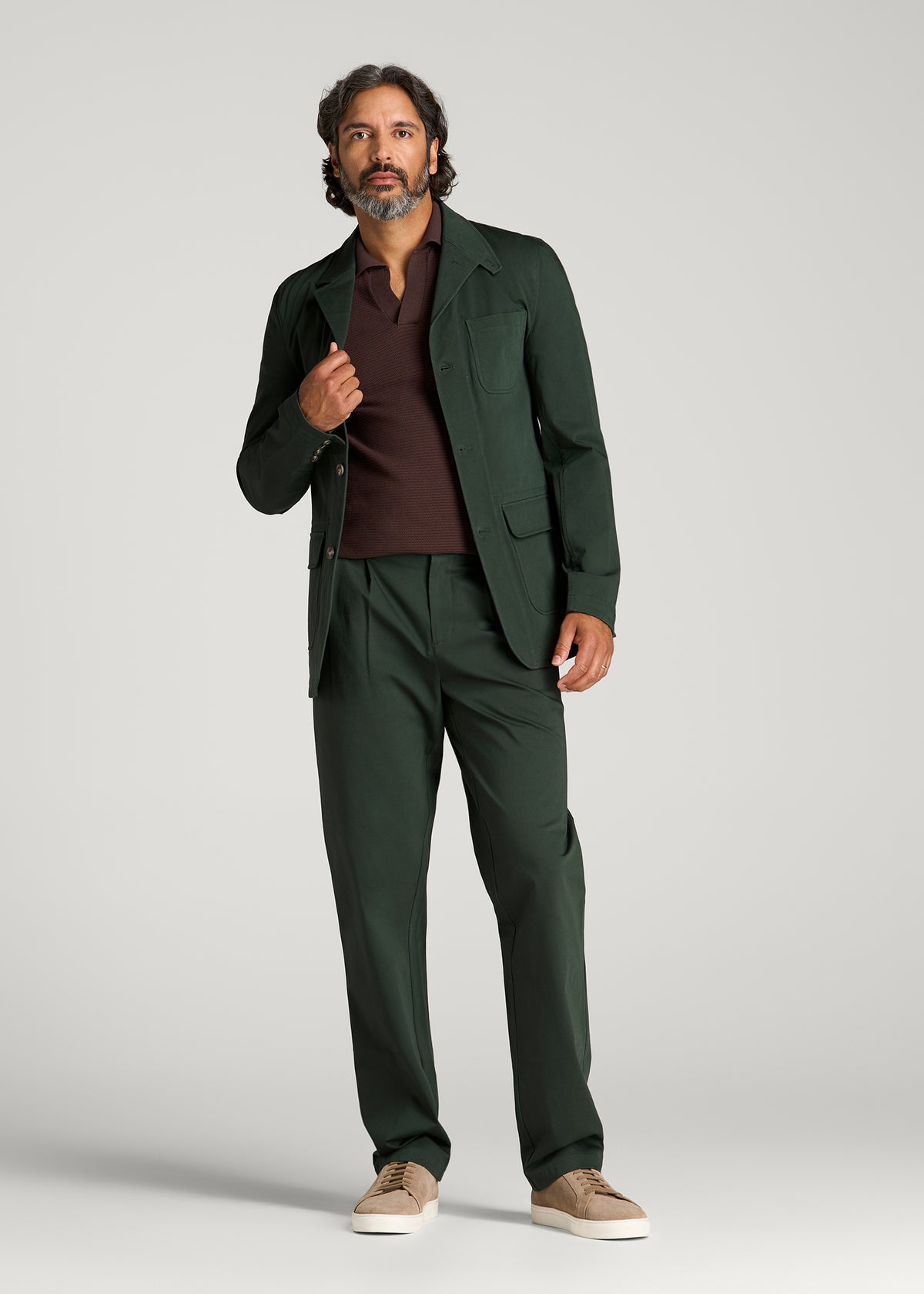 Stretch Commuter Chino Sport Coat for Tall Men in Boreal Forest