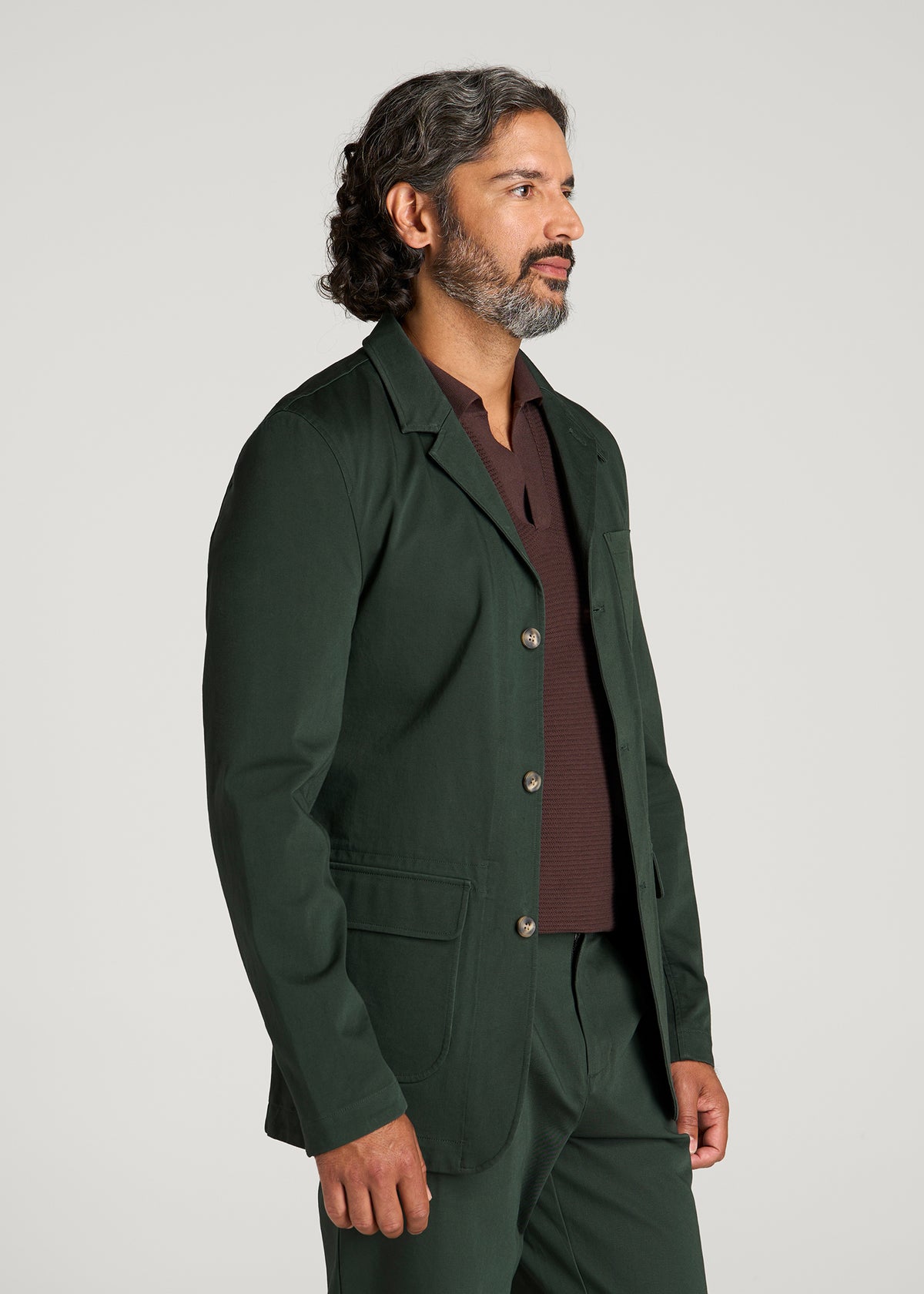 Stretch Commuter Chino Sport Coat for Tall Men in Boreal Forest