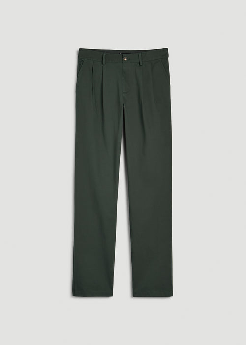 Stretch Commuter Pleated Chino for Tall Men in Boreal Forest