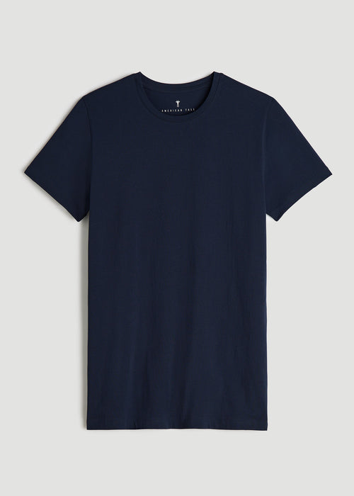 The Essential MODERN-FIT Crewneck Tee for Tall Men in True Navy