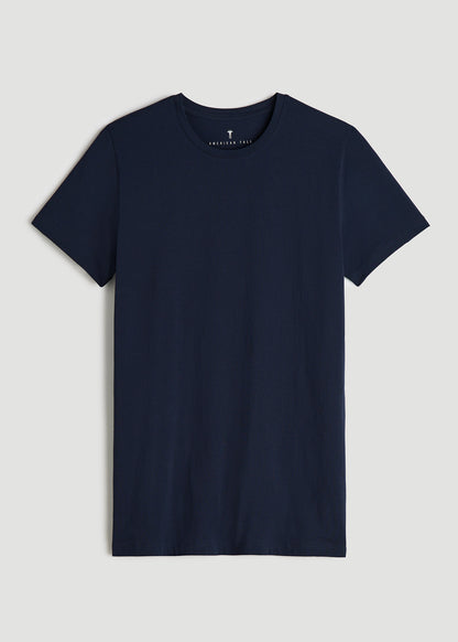 The Essential MODERN-FIT Crewneck Tee for Tall Men in True Navy