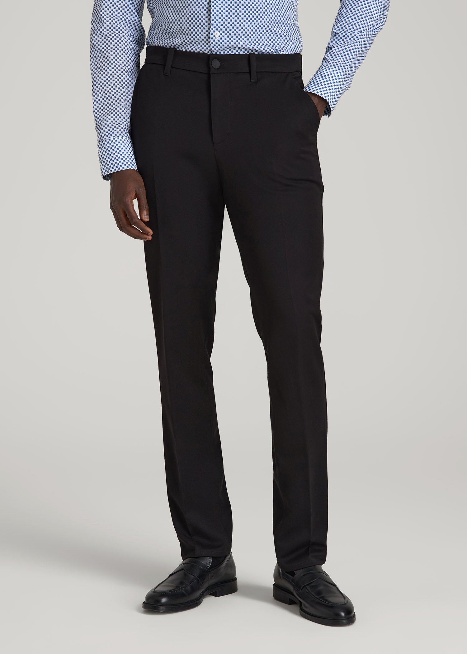 TAPERED-FIT Stretch Dress Pants for Tall Men in Black 38 / 40 / Black TAPERED-FIT Stretch Dress Pants for Tall Men in Black 38 / 40 / Black