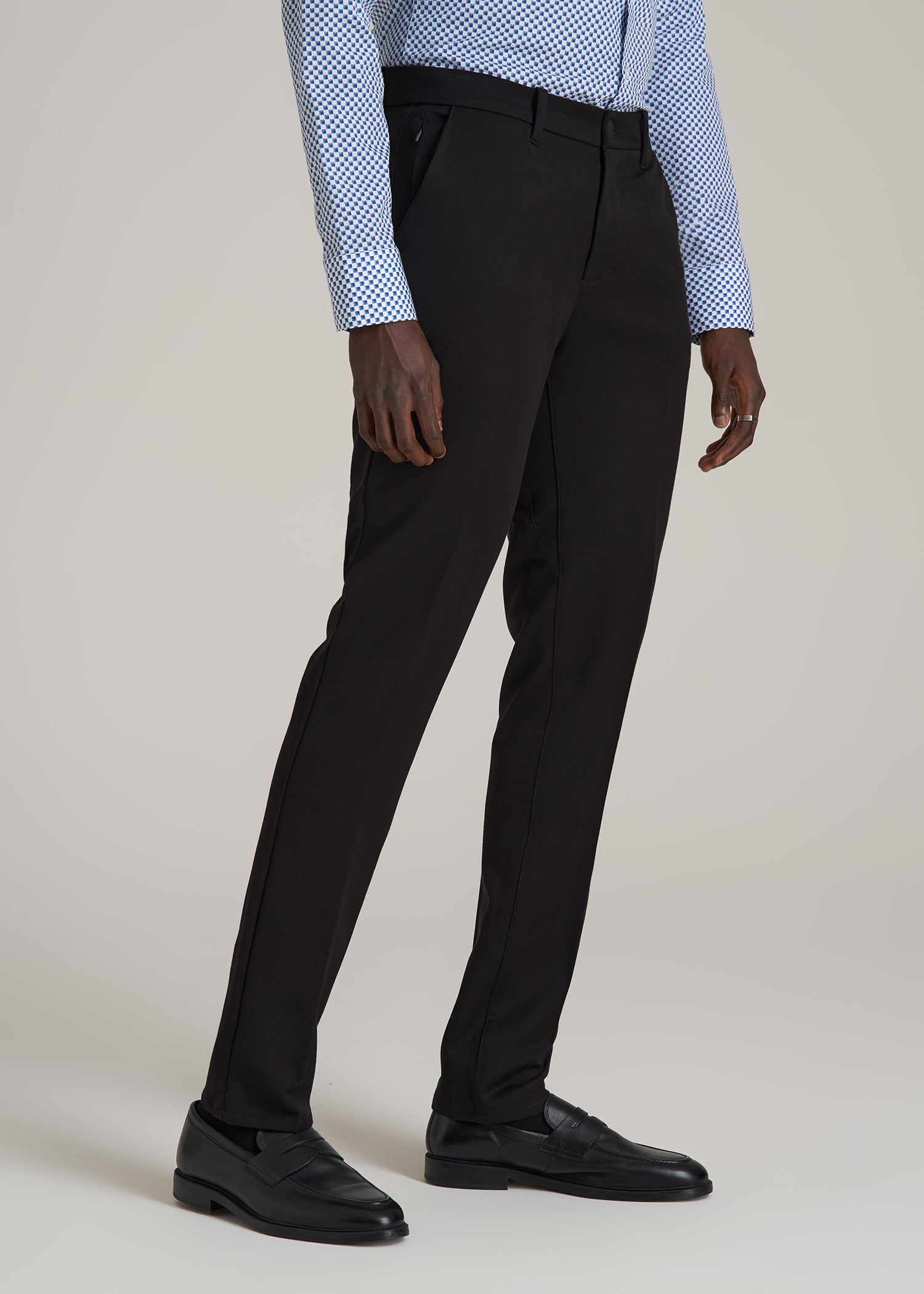 TAPERED-FIT Stretch Dress Pants for Tall Men in Black