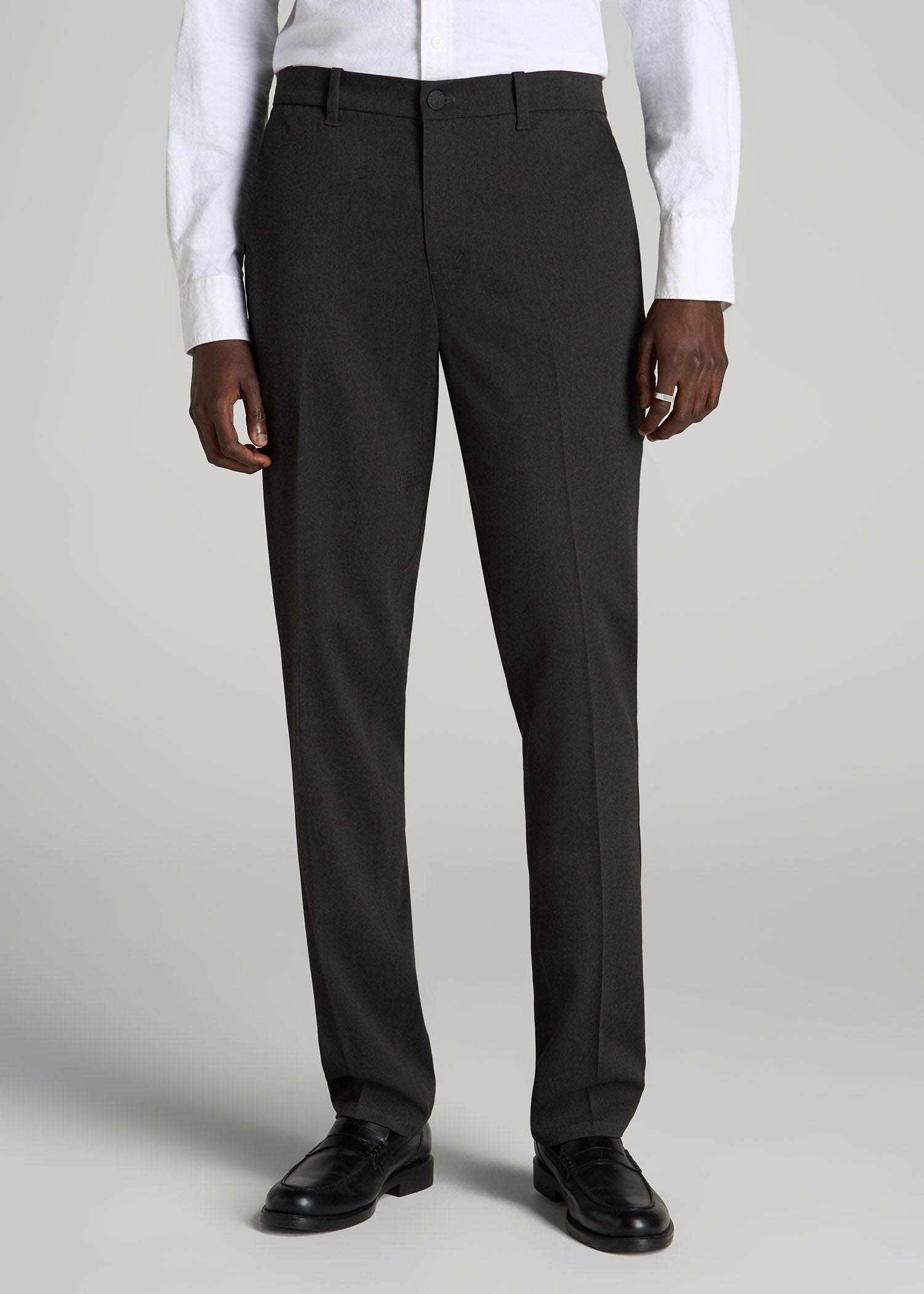 TAPERED-FIT Stretch Dress Pants for Tall Men in Charcoal Heather 32 / 38 / Charcoal Heather TAPERED-FIT Stretch Dress Pants for Tall Men in Charcoal Heather 32 / 38 / Charcoal Heather