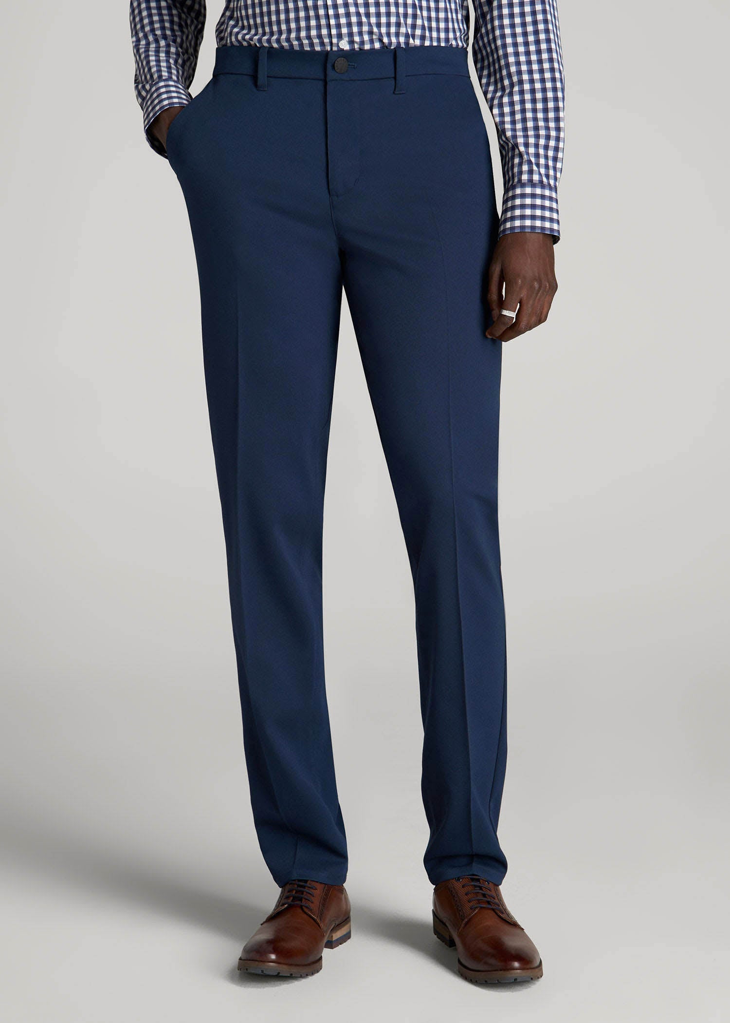 TAPERED-FIT Stretch Dress Pants for Tall Men in Marine Navy 30 / 38 / Marine Navy TAPERED-FIT Stretch Dress Pants for Tall Men in Marine Navy 30 / 38 / Marine Navy