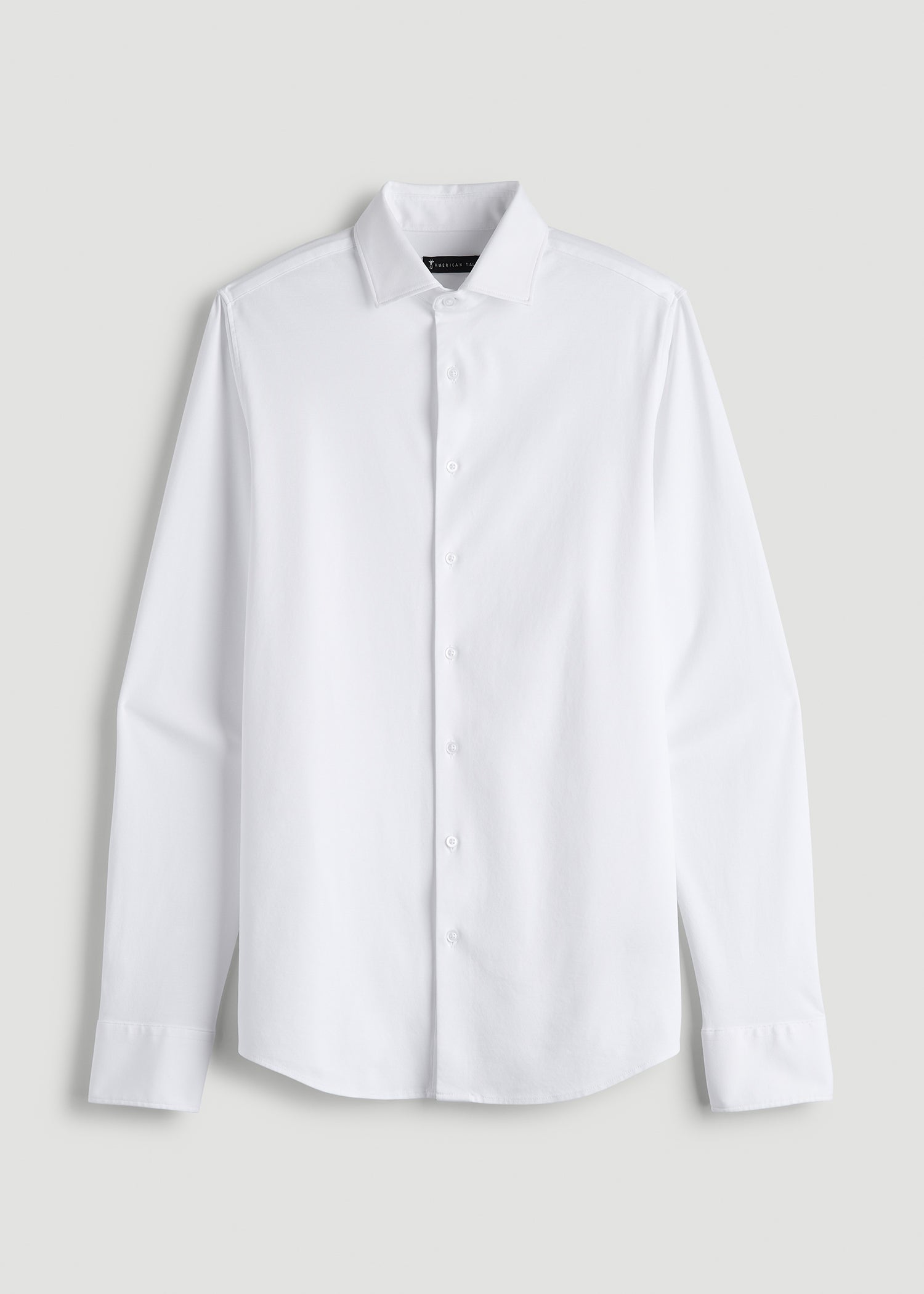 Stretch Jersey Dress Shirt for Tall Men in Optic White