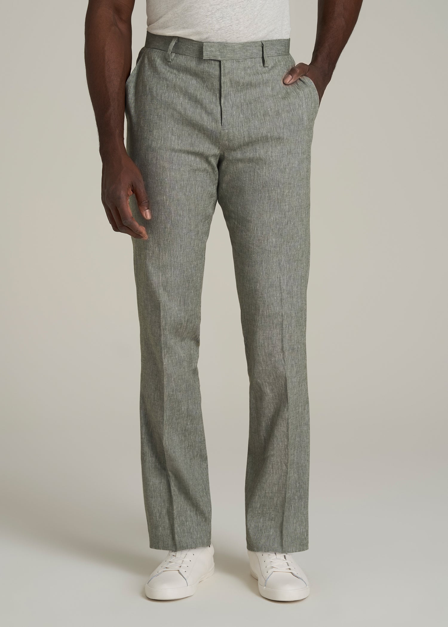 Stretch Linen Dress Pants for Tall Men in Climbing Ivy Linen 32 / 38 / Climbing Ivy Linen Stretch Linen Dress Pants for Tall Men in Climbing Ivy Linen 32 / 38 / Climbing Ivy Linen