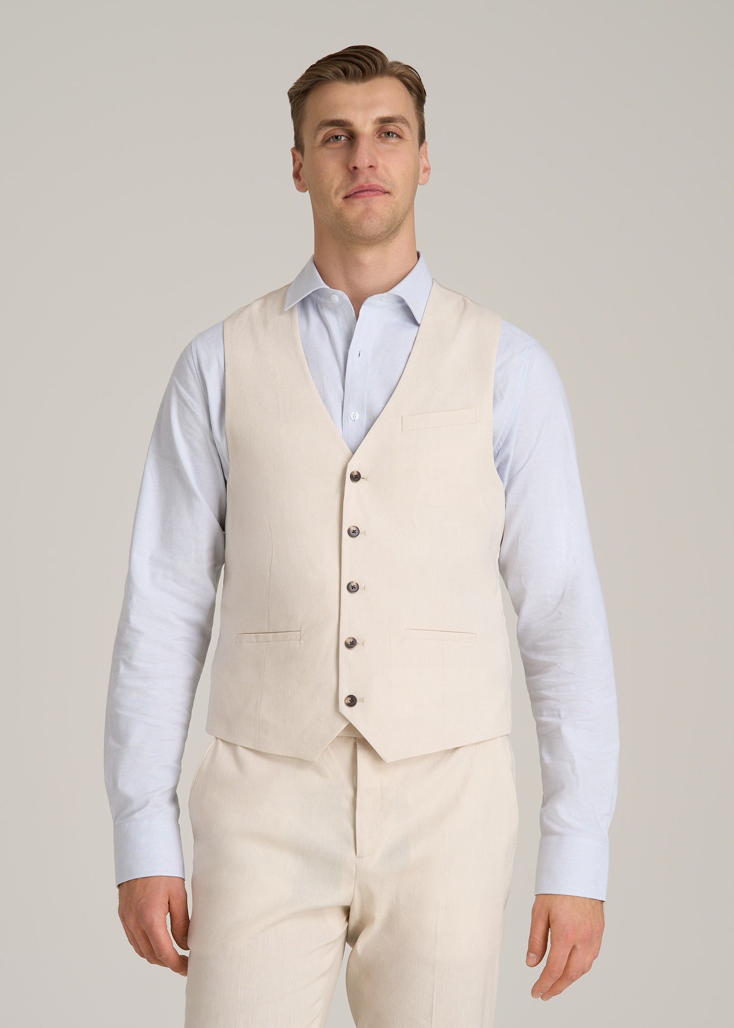 Stretch Linen Suit Vest for Tall Men American Tall