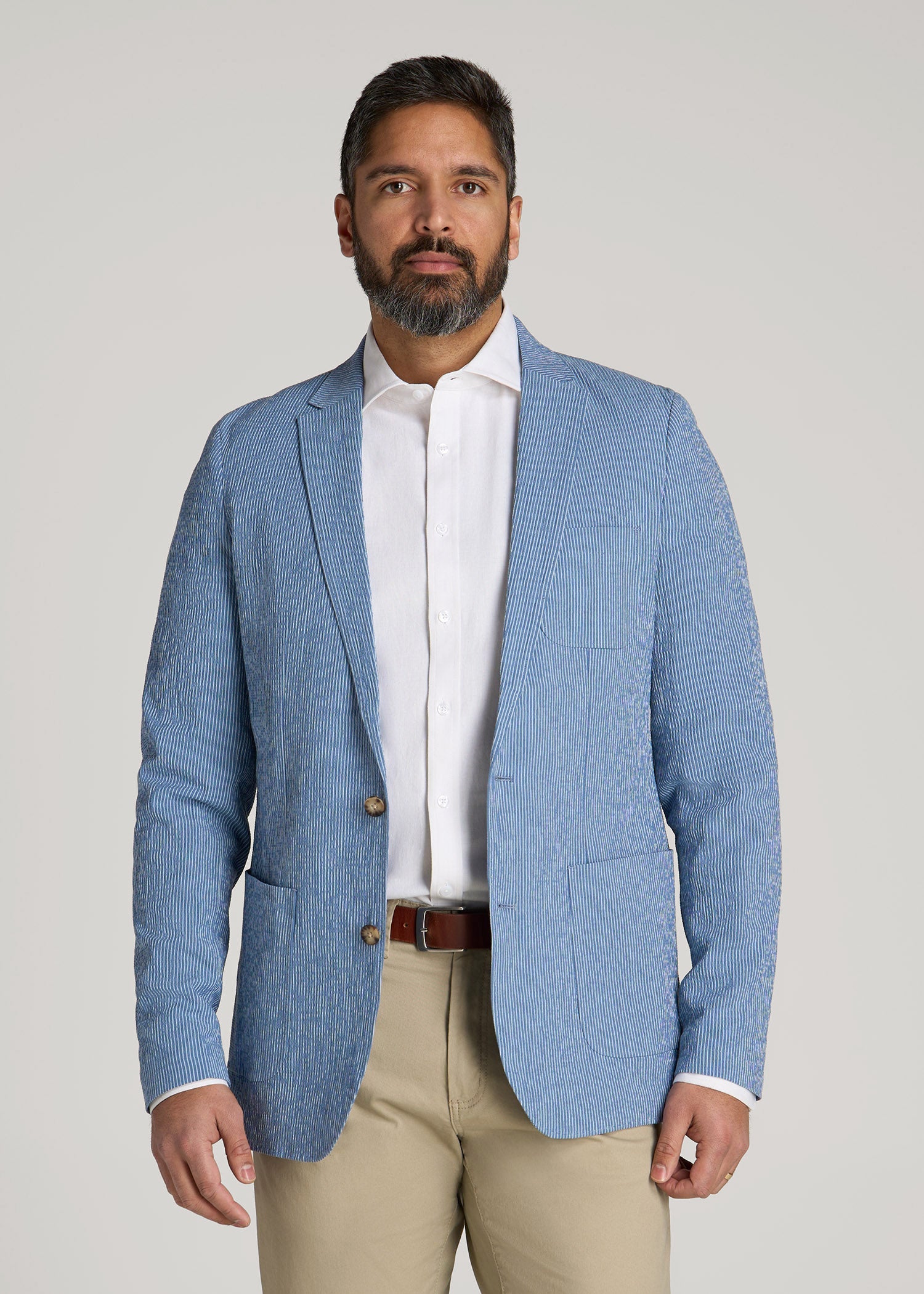 Stretch Seersucker Blazer for Tall Men | American Tall