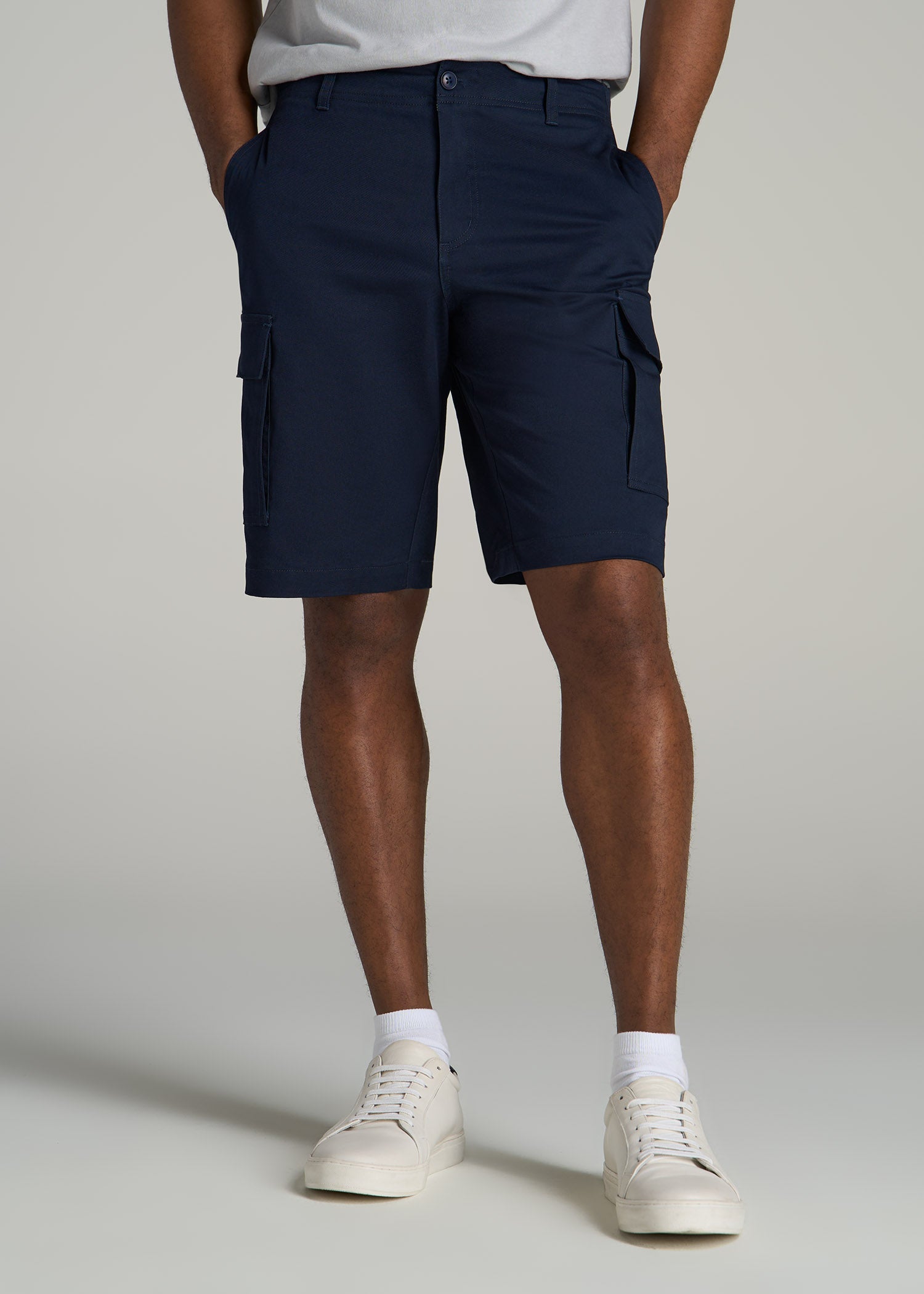 Stretch Twill Cargo Shorts for Tall Men American Tall