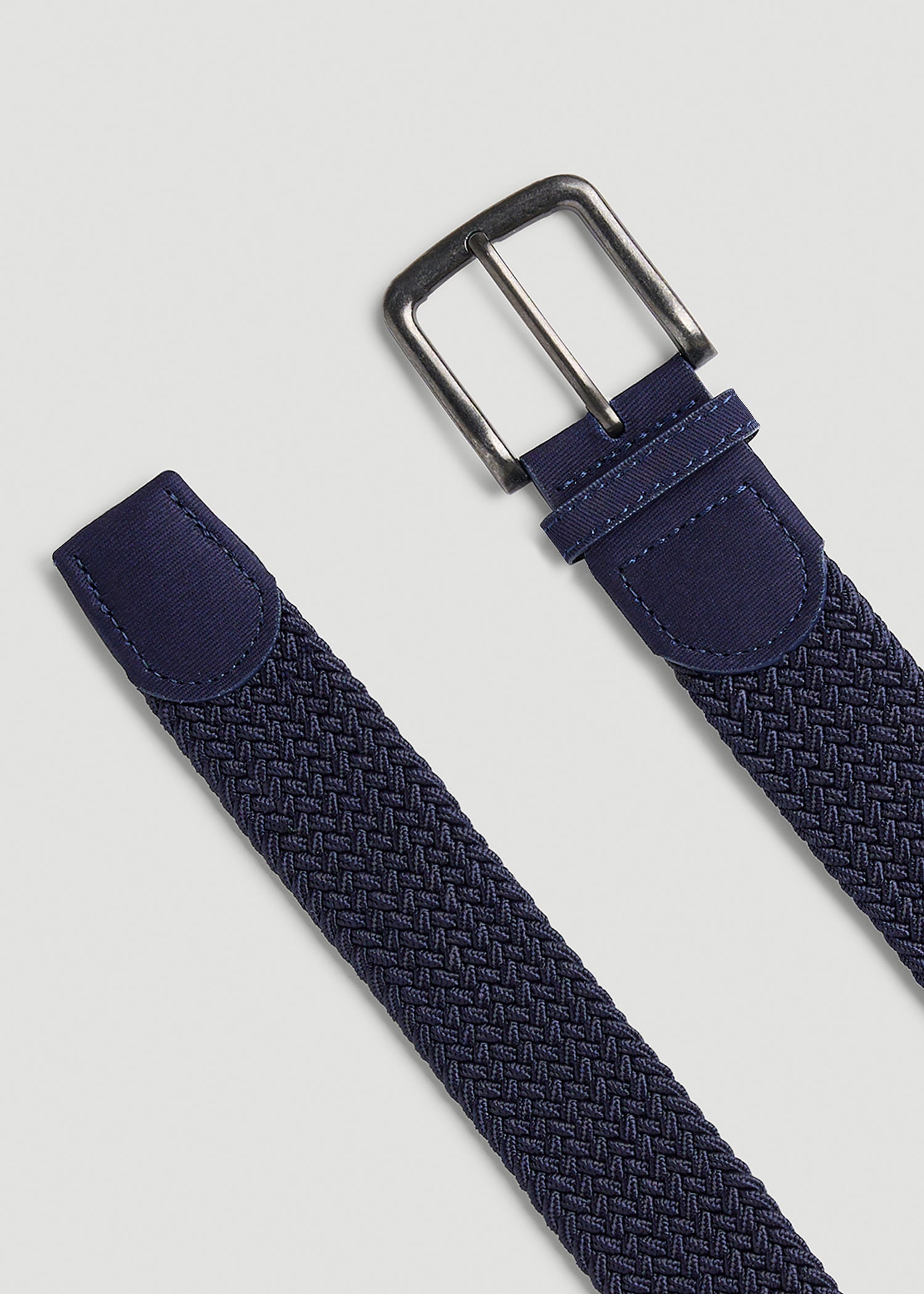 Stretch Woven Belt for Tall Men in Evening Blue