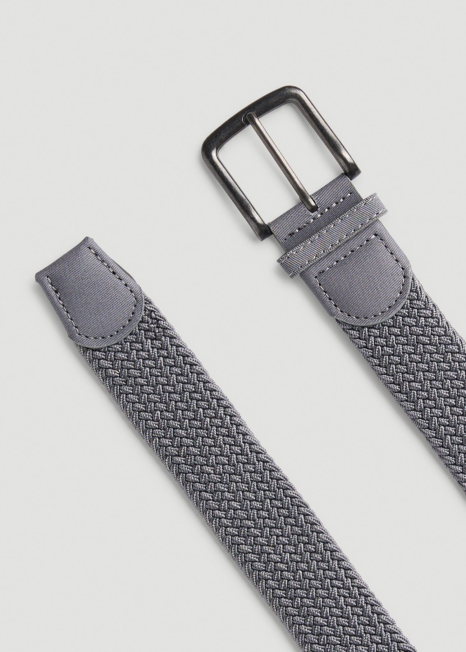Stretch Woven Belt for Tall Men in Silvermist
