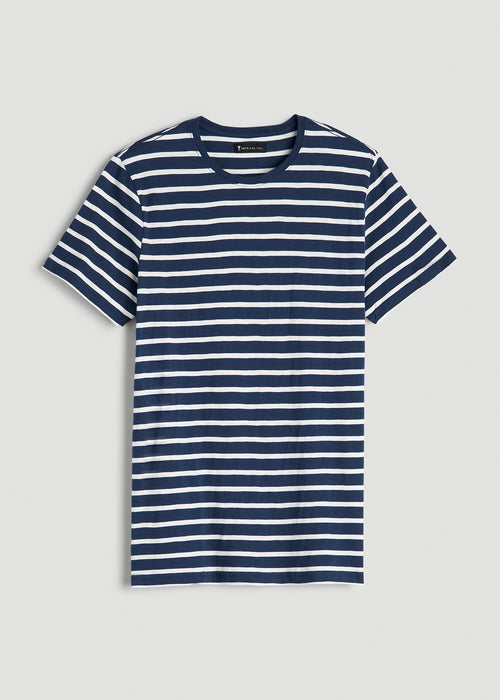 REGULAR-FIT Striped Tee for Tall Men in Navy And White