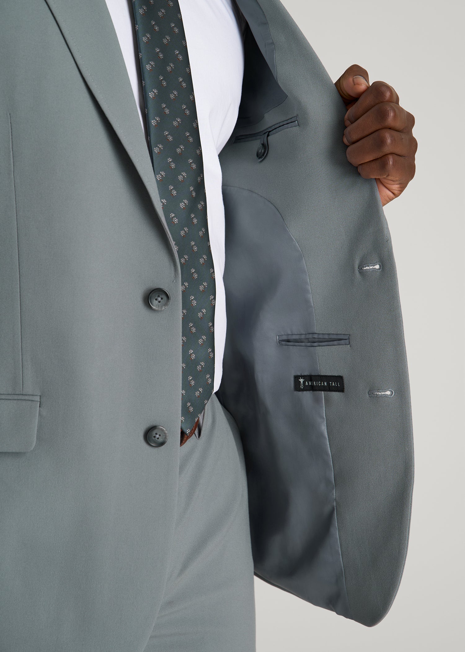 Suit Separates Jacket for Tall Men in Stark Grey