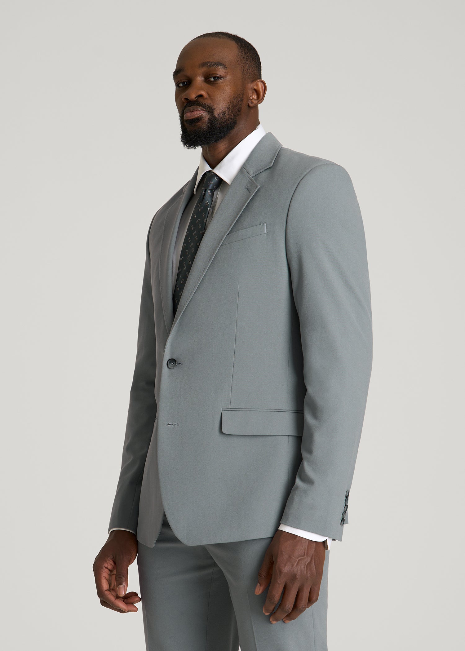Suit Separates Jacket for Tall Men in Stark Grey