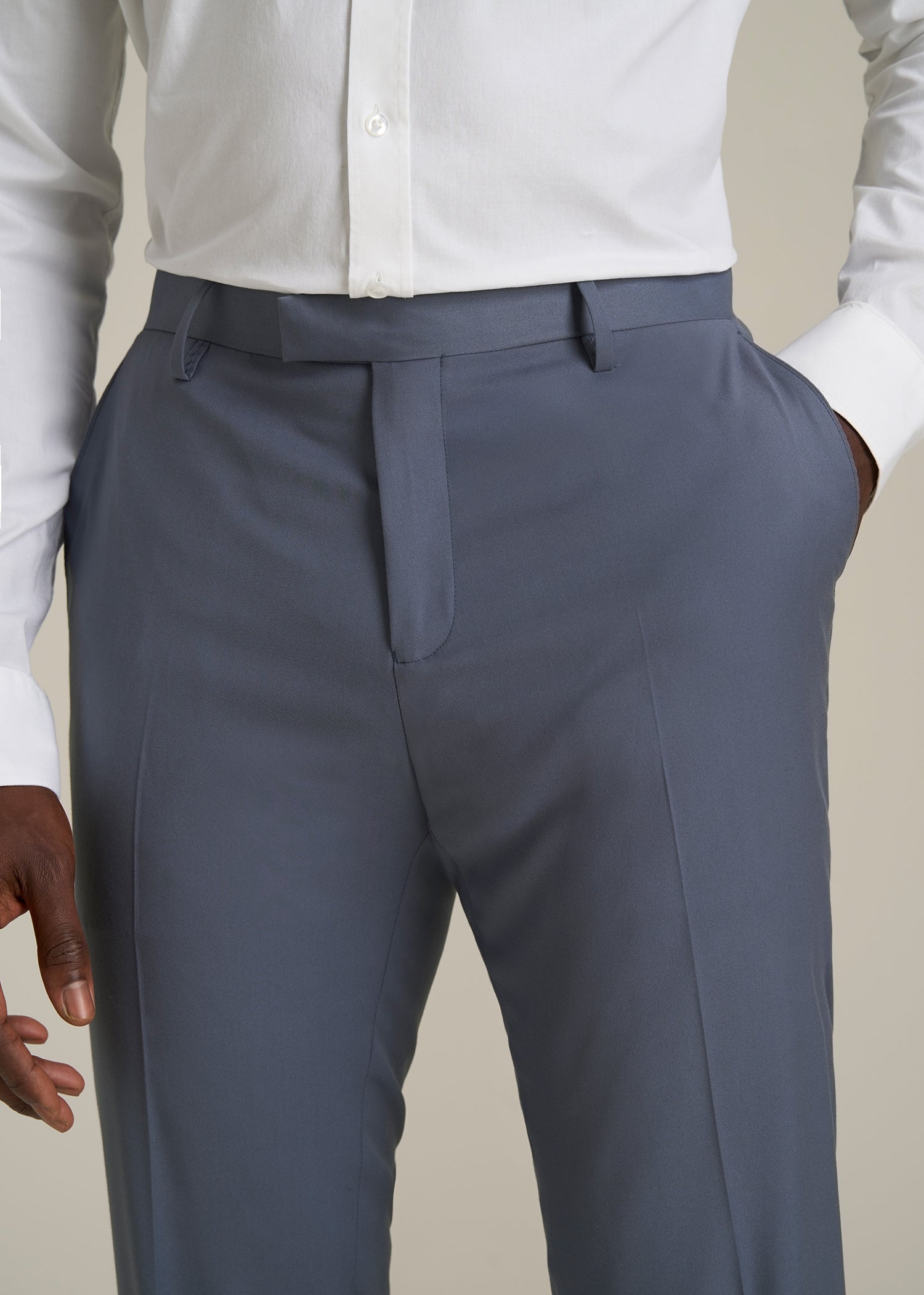 Suit Trousers for Tall Men in Blue Slate