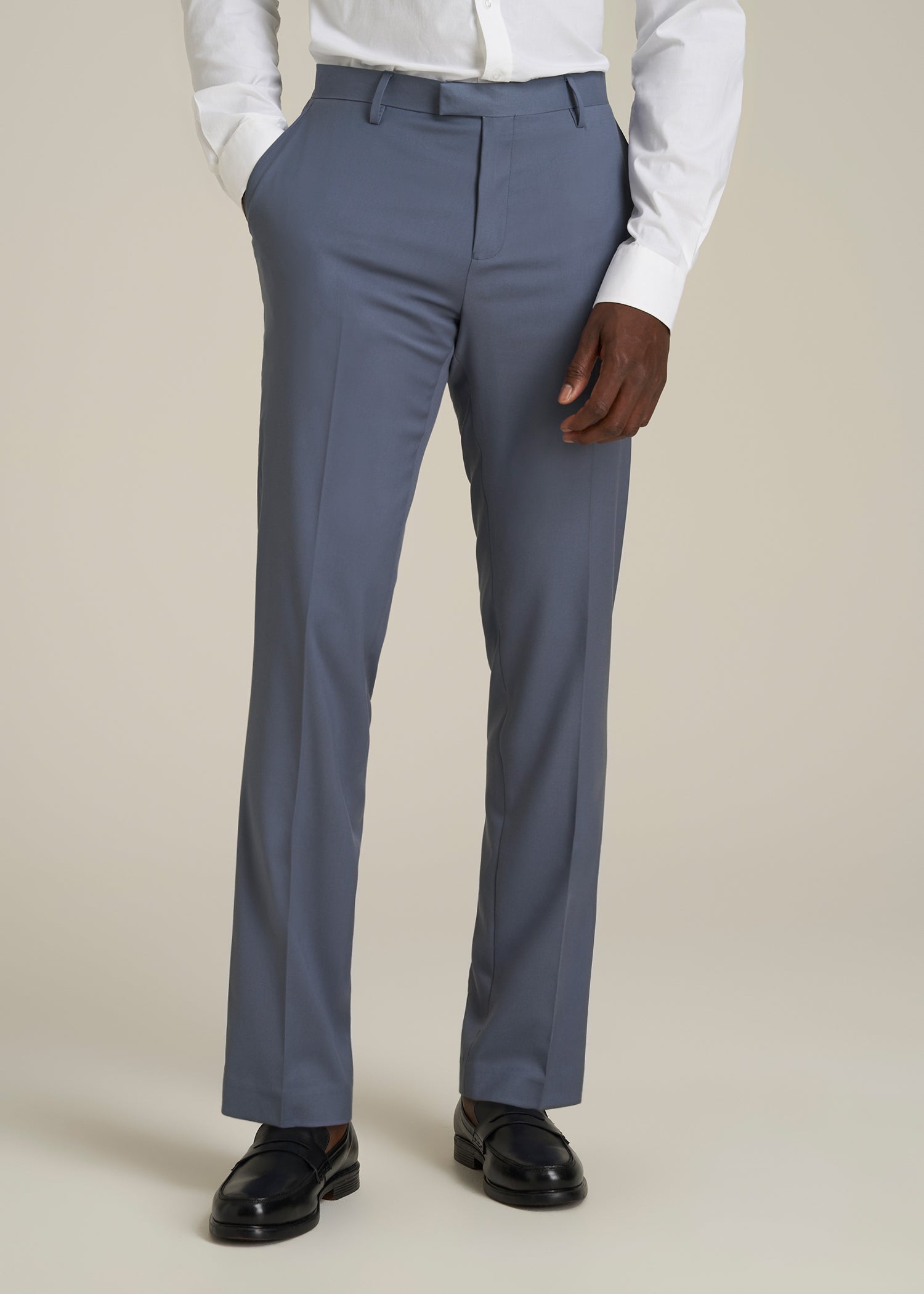 Suit Trousers for Tall Men in Blue Slate