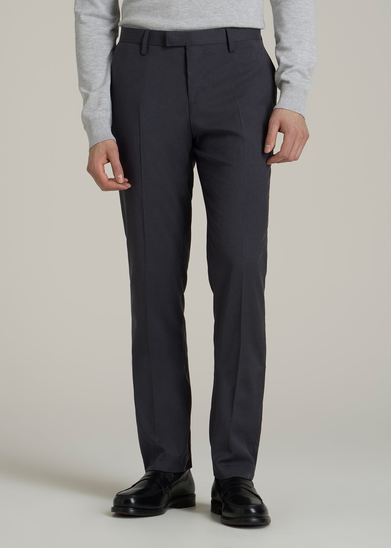 Suit Trousers for Tall Men in Mid Grey