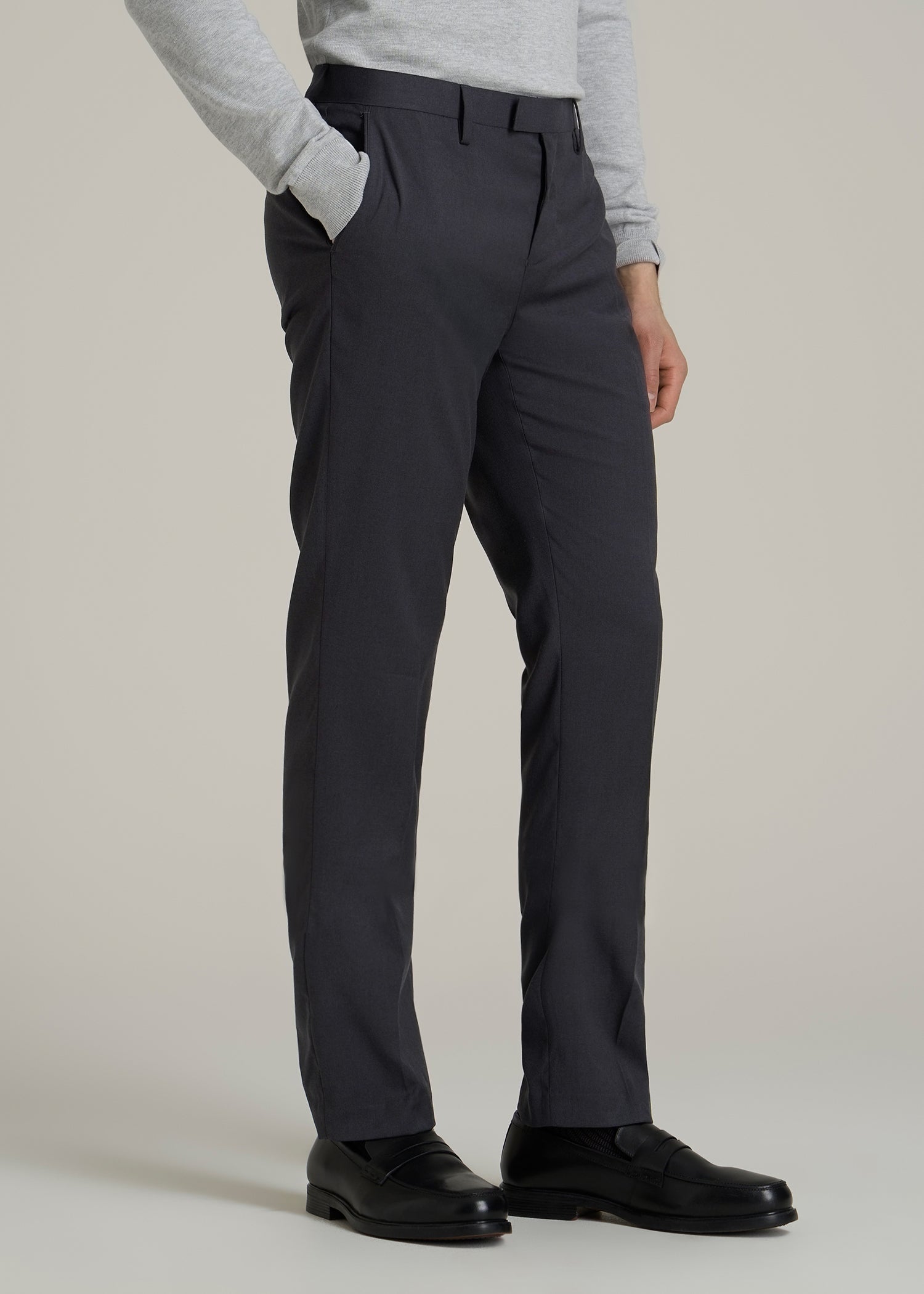 Suit Trousers for Tall Men in Mid Grey