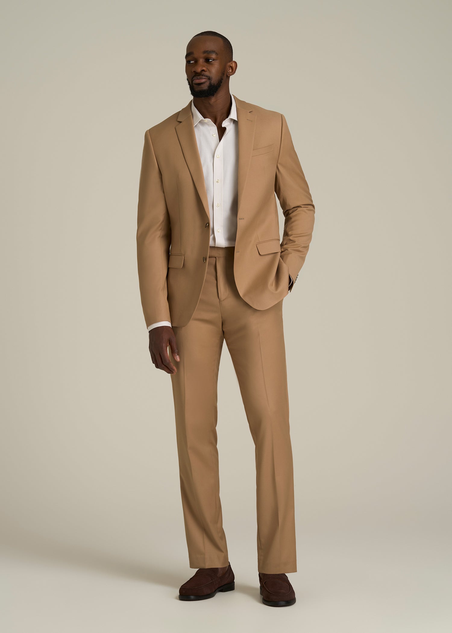 Suit Trousers for Tall Men in Tannin