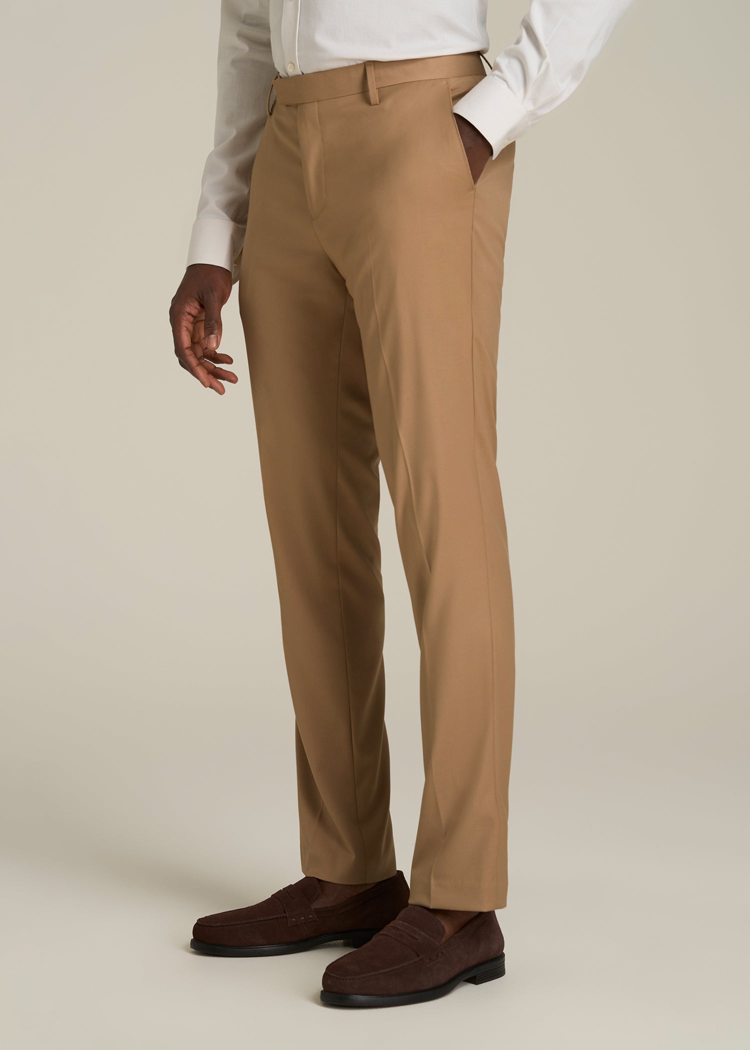 Suit Trousers for Tall Men in Tannin