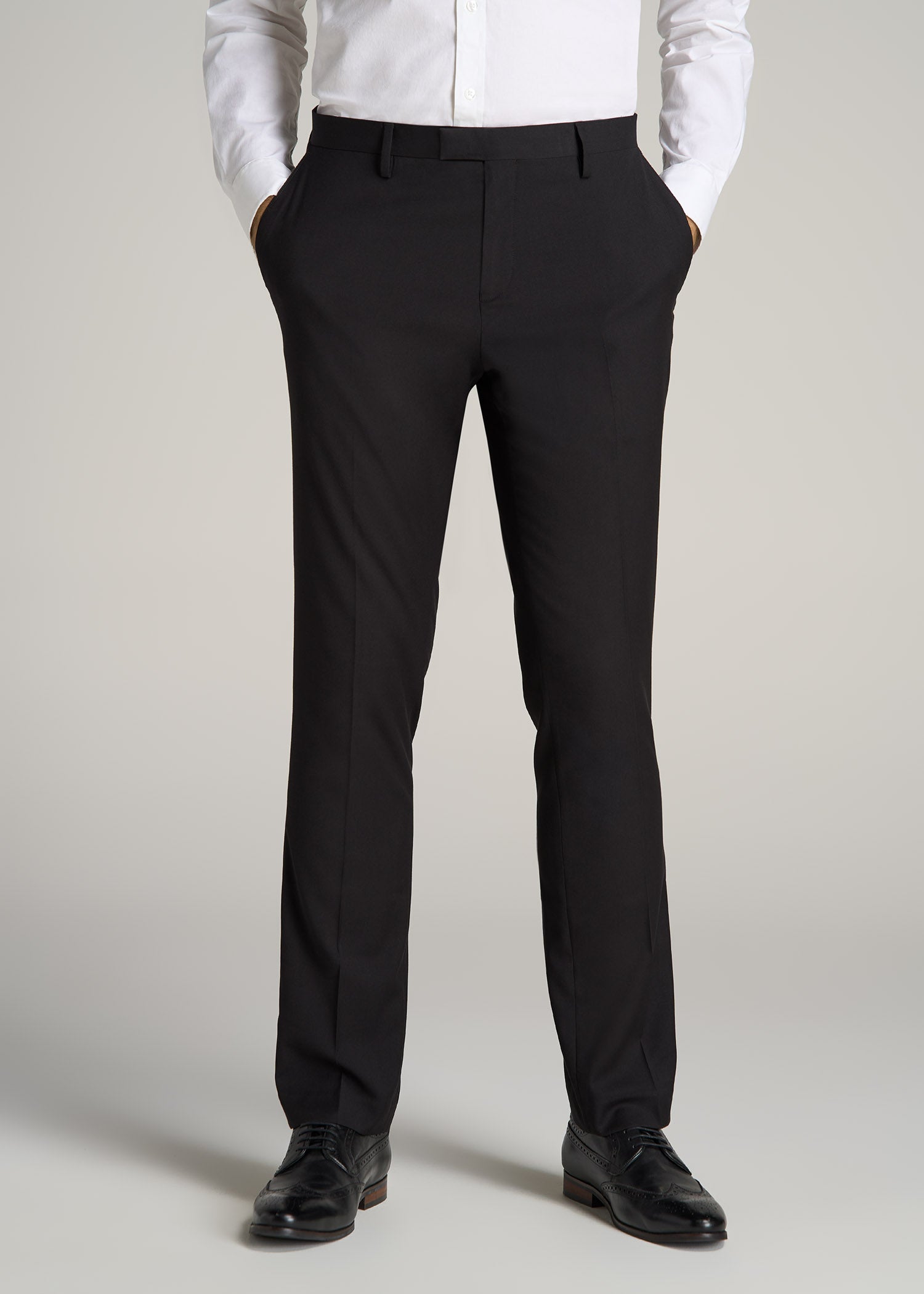 Slim Taper Shell Trousers in Black, Trousers & Shorts