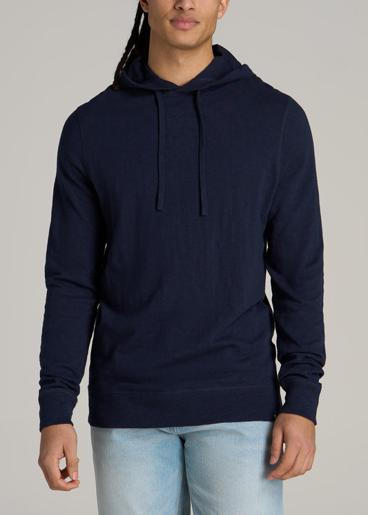 Sunwashed Slub Pullover Men's Tall Hoodie in Evening Blue