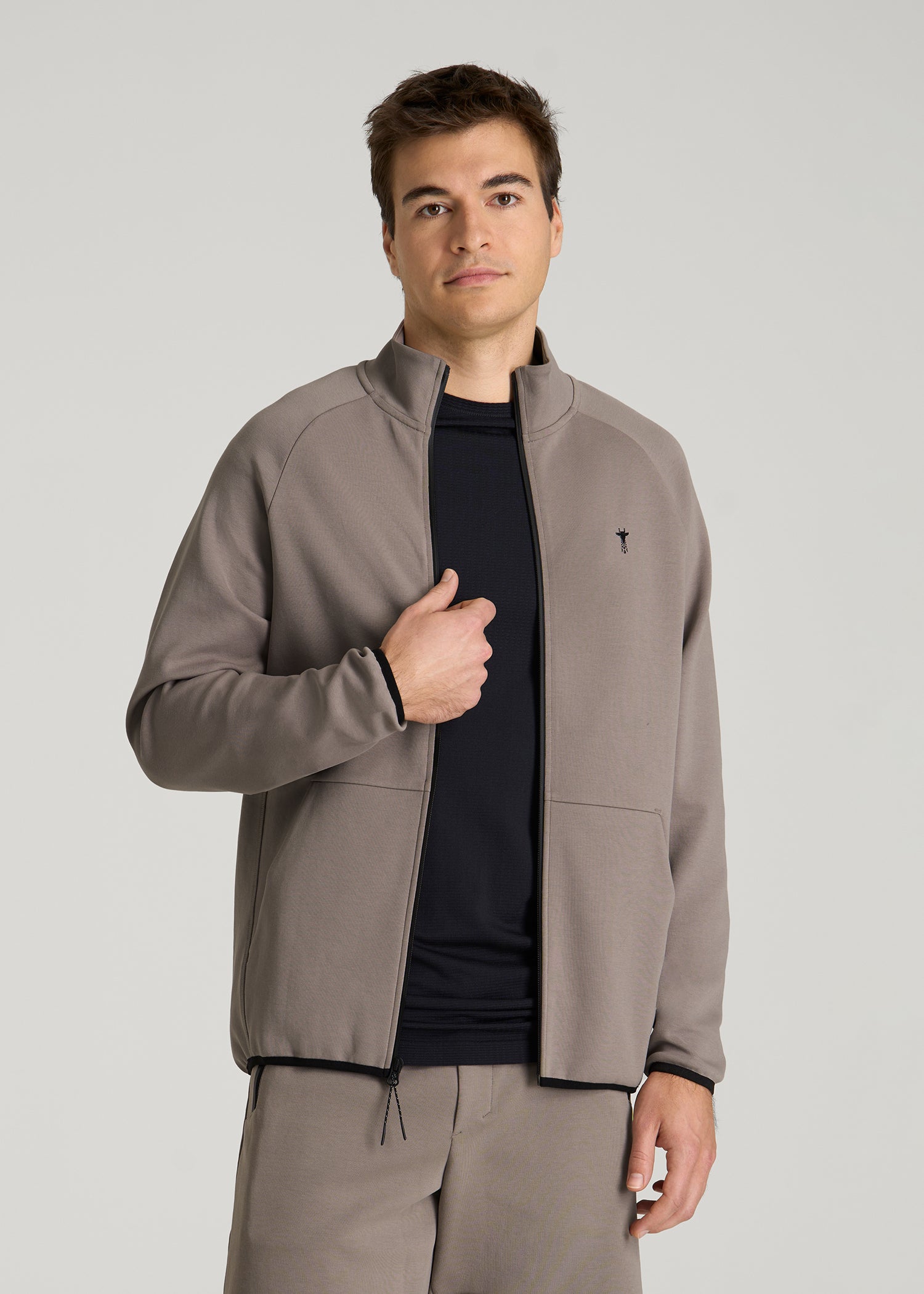 Tech Motion Fleece Full-Zip Jacket for Tall Men in Portobello