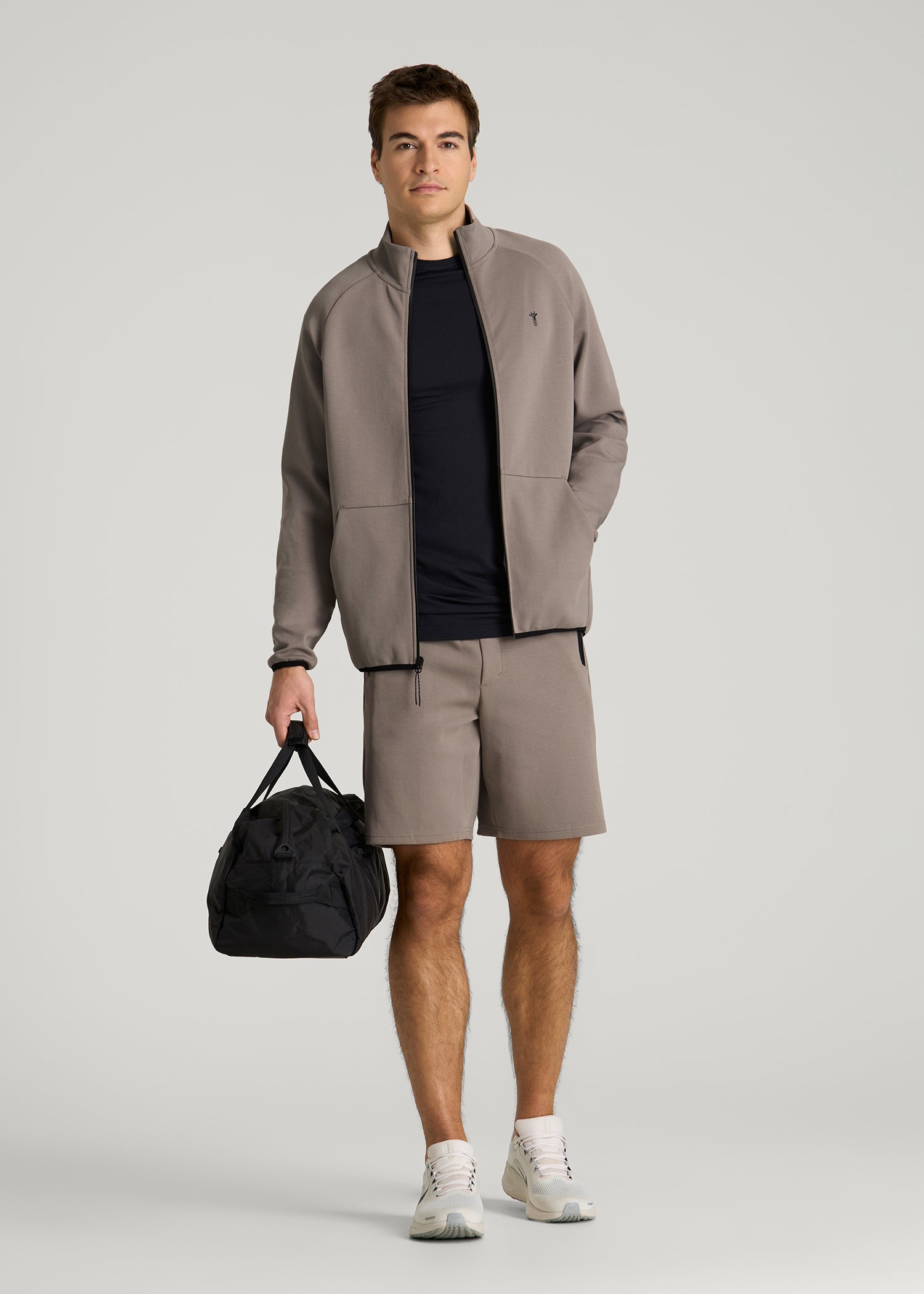 Tech Motion Fleece Full-Zip Jacket for Tall Men in Portobello