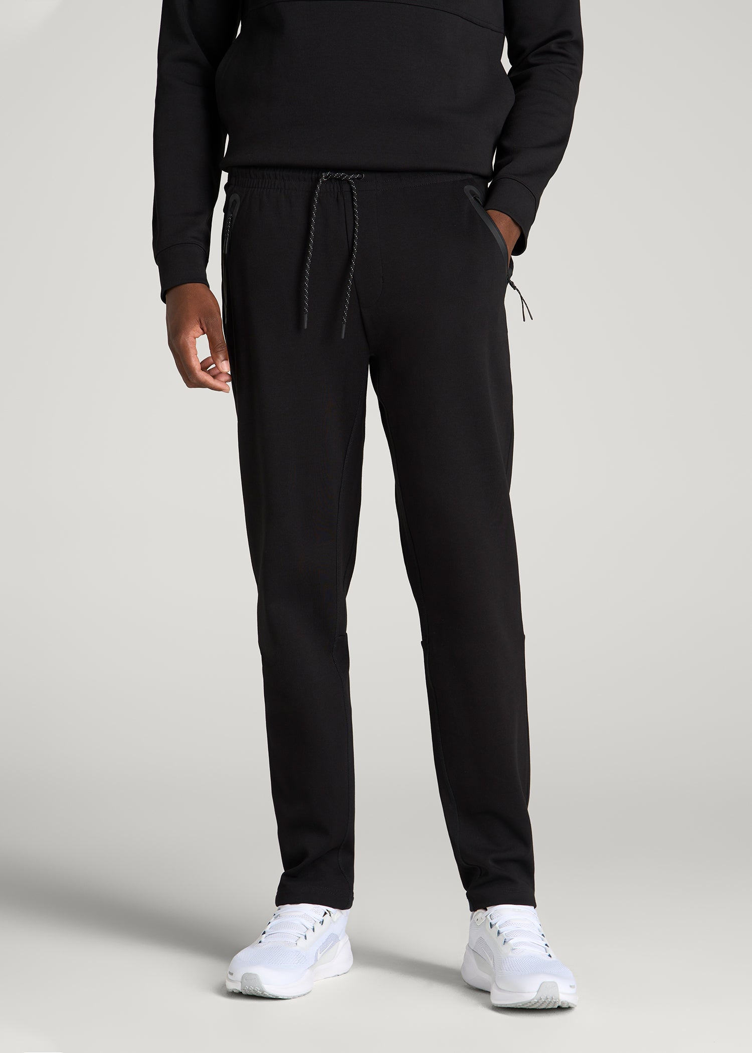 Tech Motion Fleece Tapered Pant for Tall Men in Black