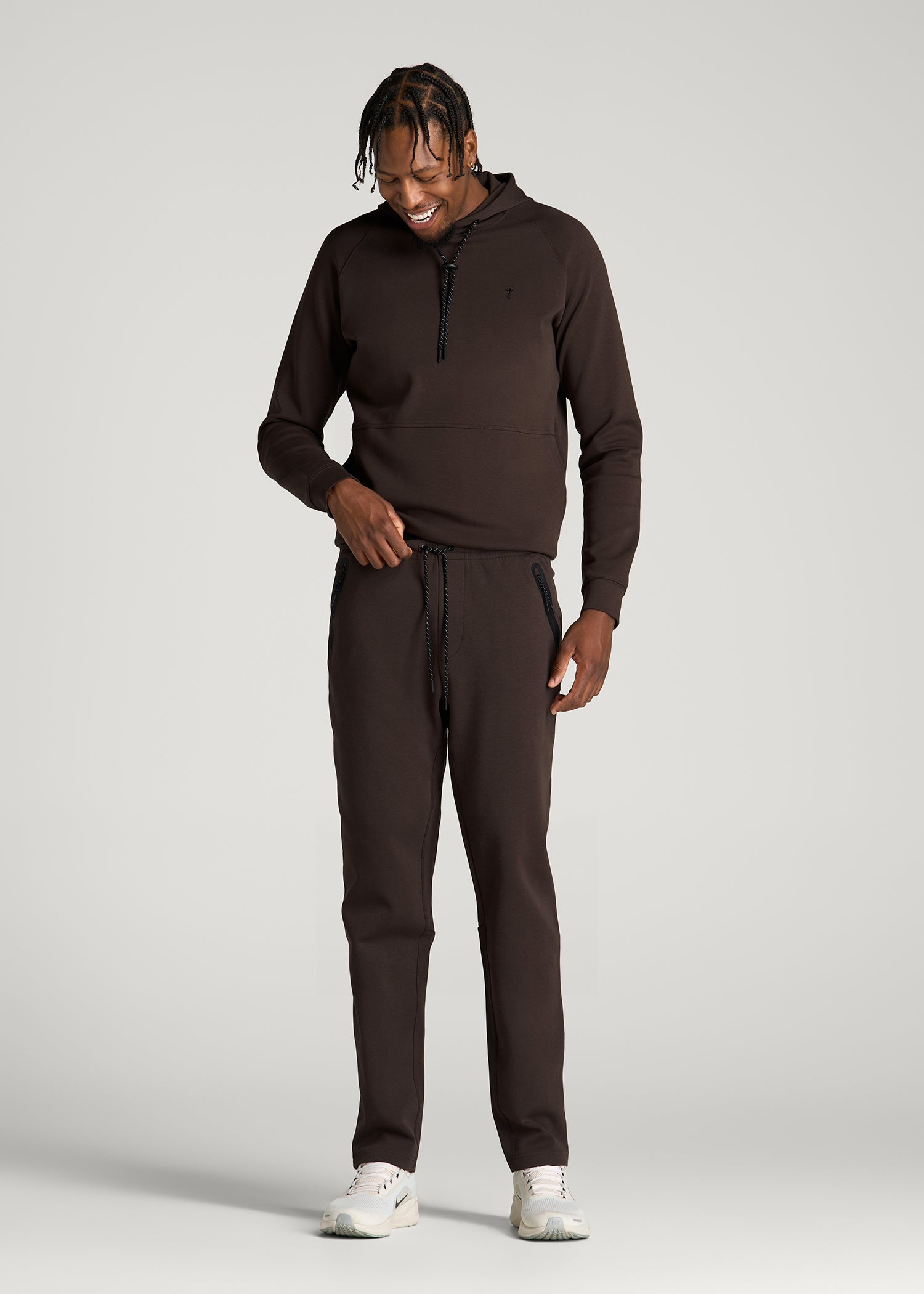 Tech Motion Fleece Tapered Pant for Tall Men in Espresso