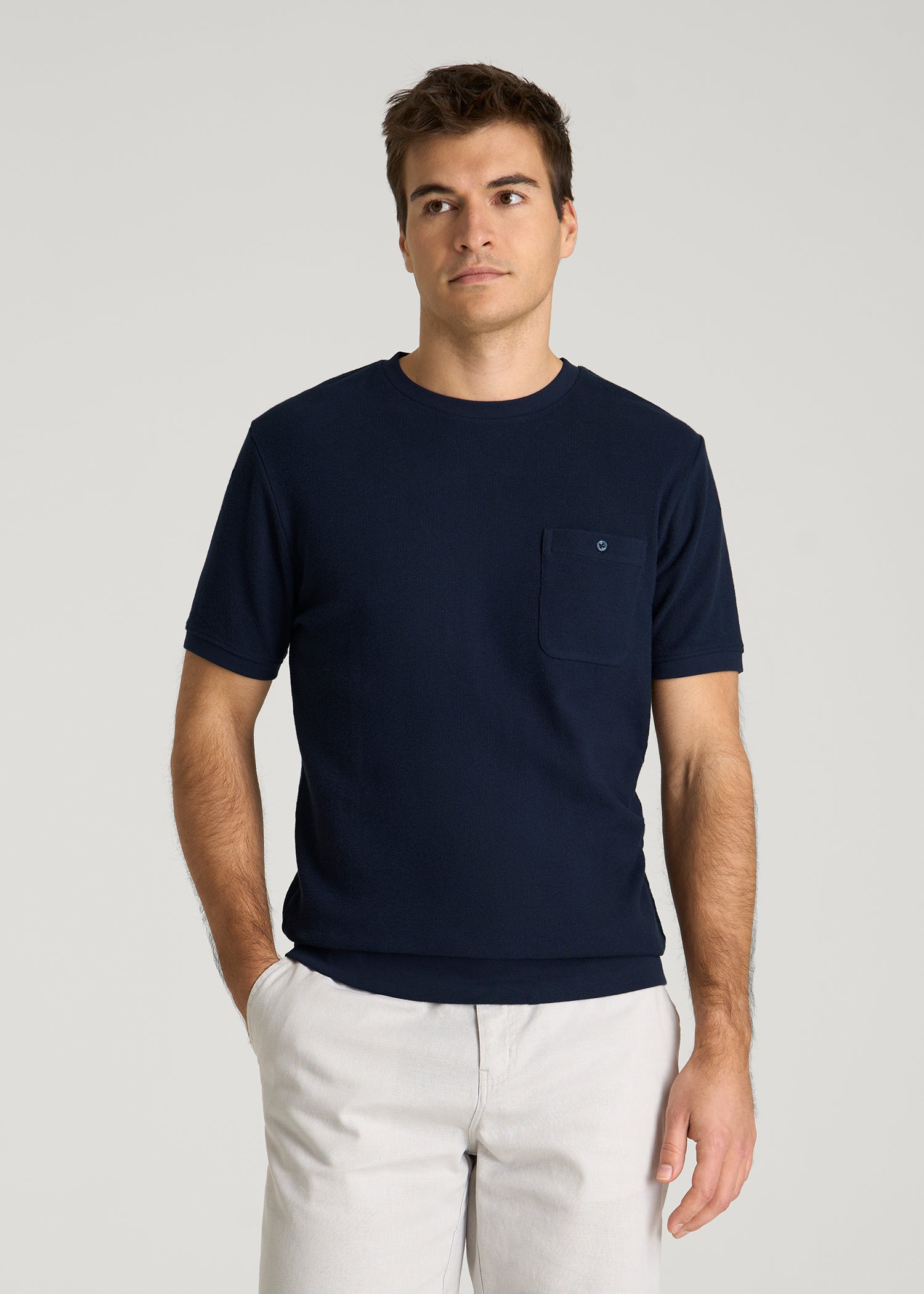 Terry Cotton Pocket Tee for Tall Men | American Tall