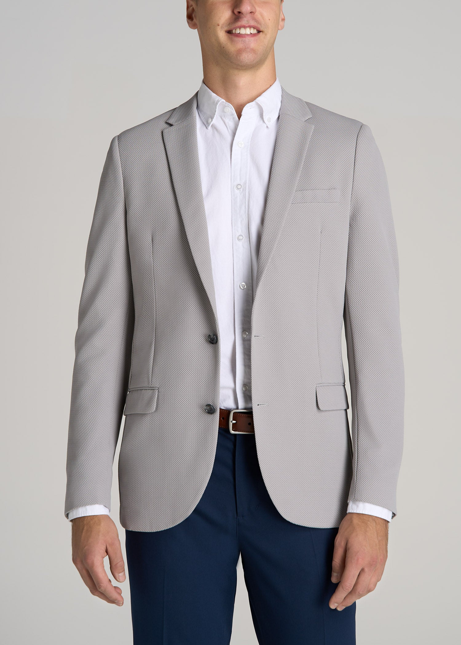 Men's Textured Gray Suit