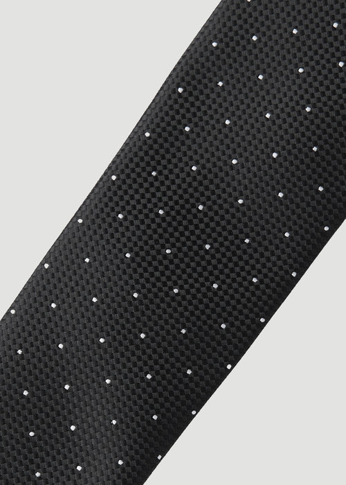 Dress Ties for Tall Men in Black Dot
