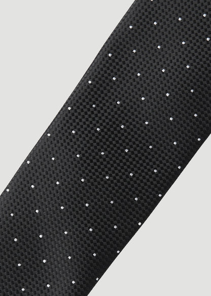 Dress Ties for Tall Men in Black Dot
