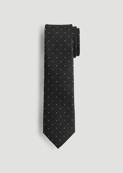 Dress Ties for Tall Men in Black Dot
