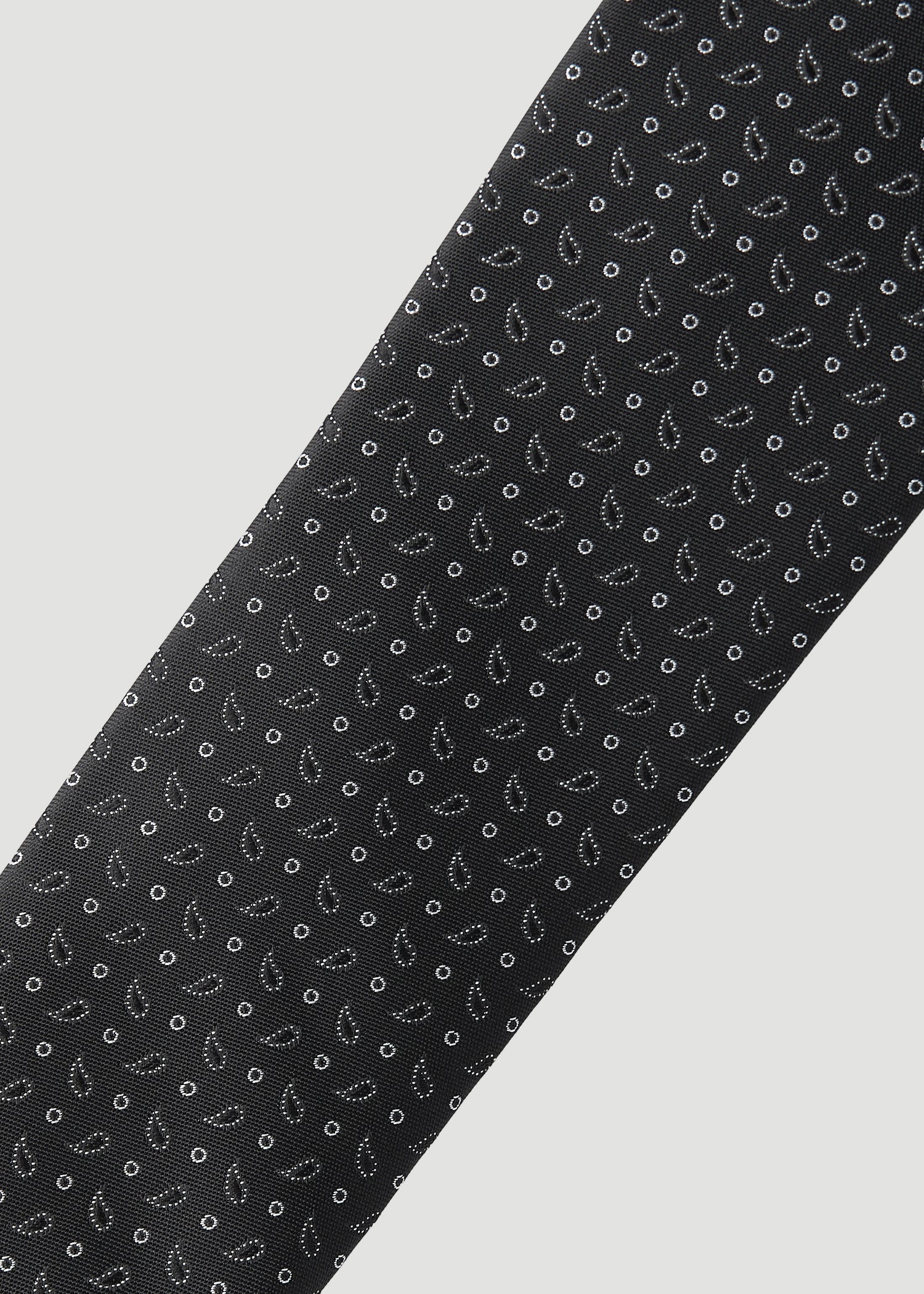 Dress Ties for Tall Men in Black Micro Paisley