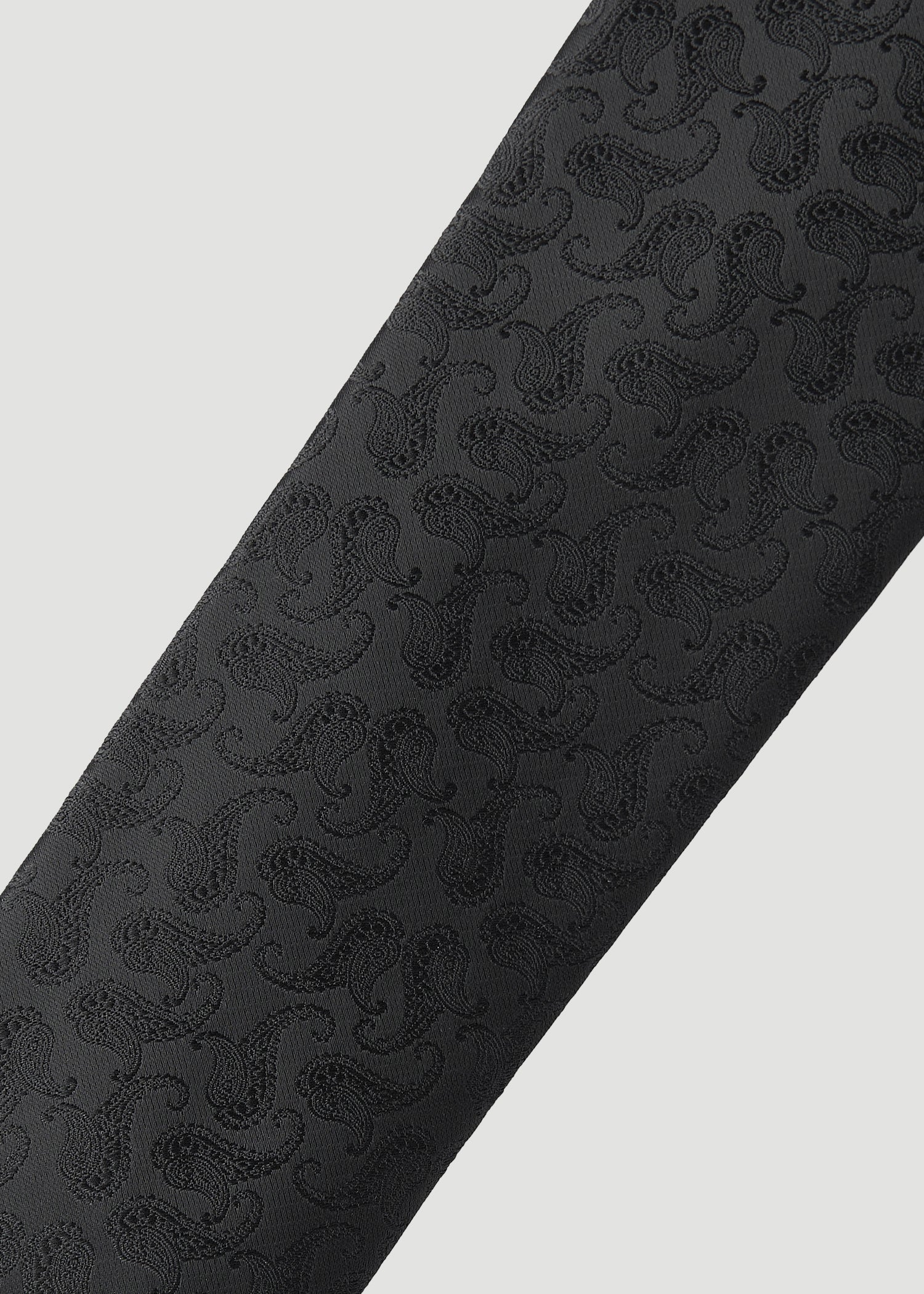 Dress Ties for Tall Men in Black Tonal Paisley