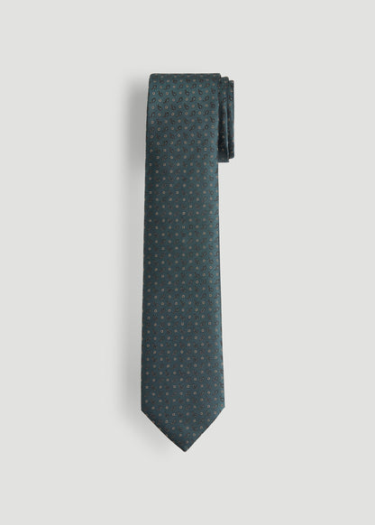 Dress Ties for Tall Men in Midnight Green Micro Paisley