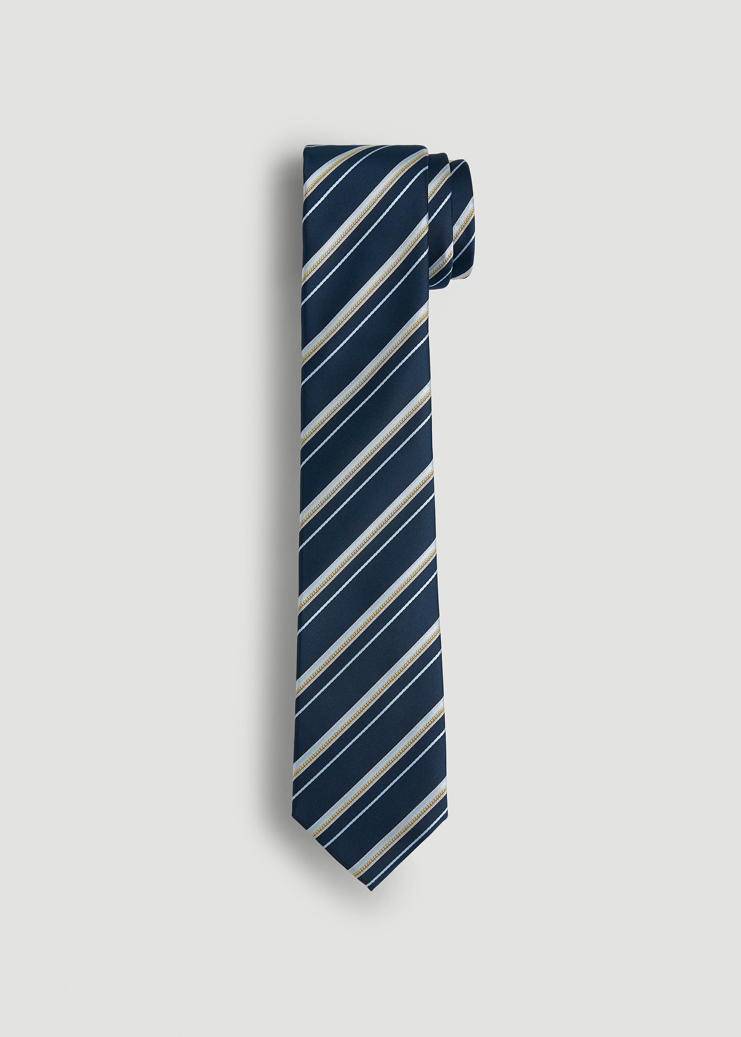 Dress Ties for Tall Men in Navy Blue Stripe