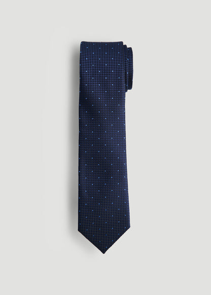 Dress Ties for Tall Men in Navy Dot
