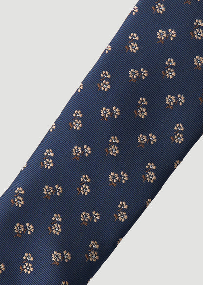 Dress Ties for Tall Men in Navy Micro Floral