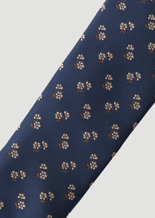 Dress Ties for Tall Men in Navy Micro Floral