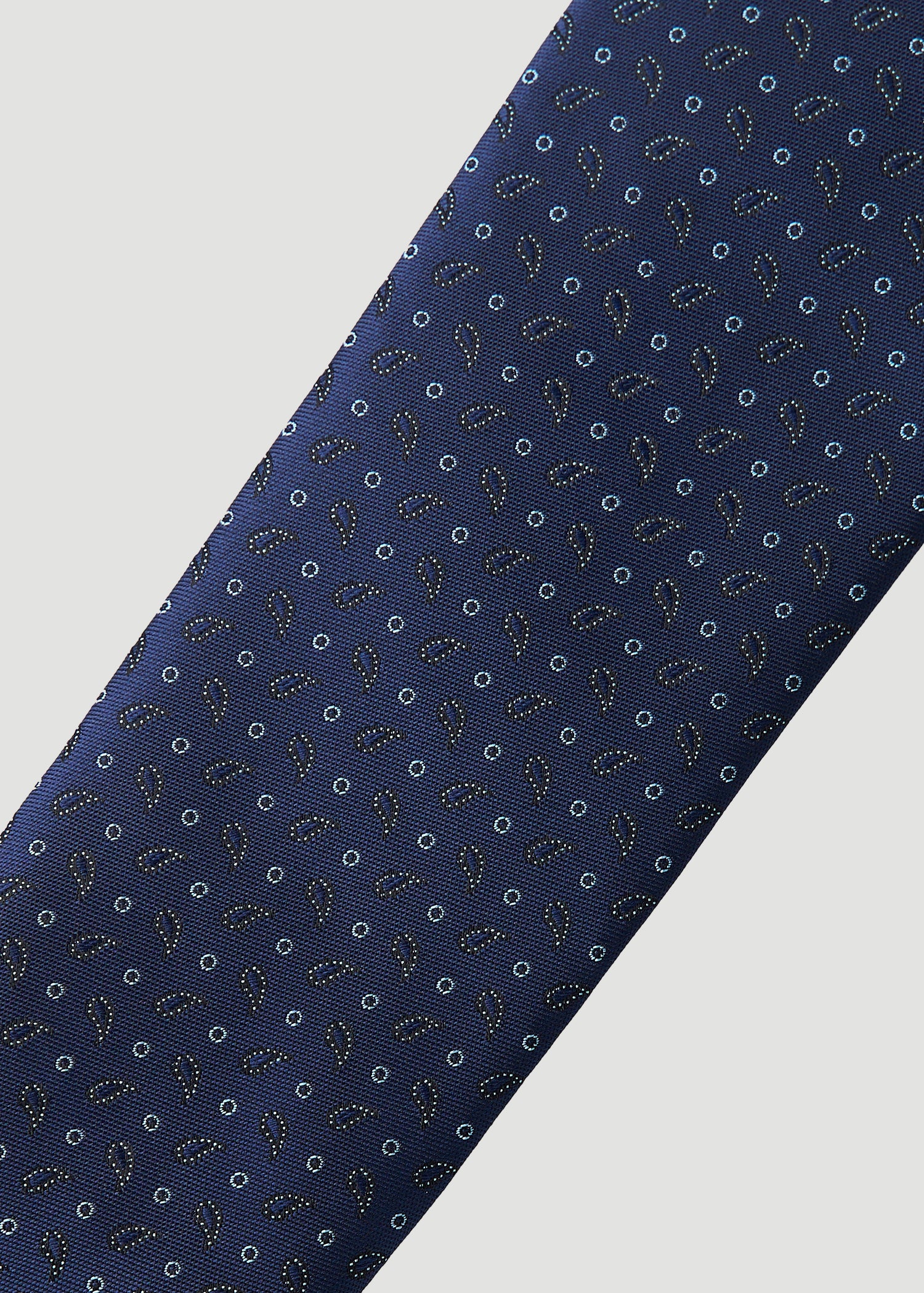 Dress Ties for Tall Men in Navy Micro Paisley
