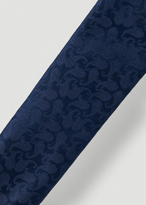 Dress Ties for Tall Men in Navy Tonal Paisley