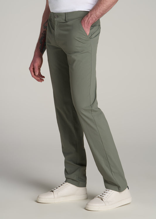 TAPERED FIT Traveler Chino Pants for Tall Men in Wreath Green