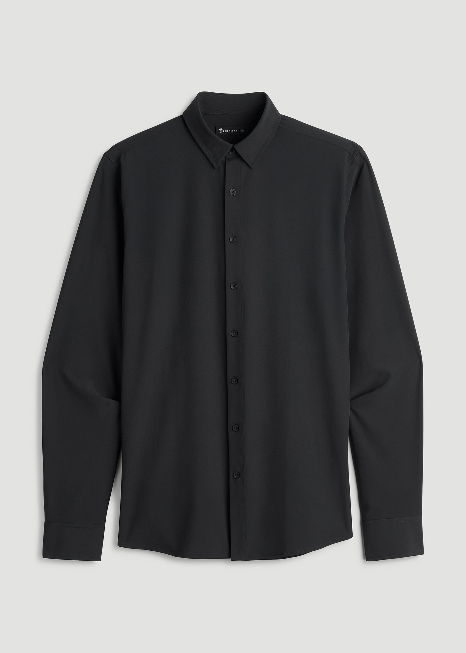 Traveler Stretch Dress Shirt for Tall Men in Black