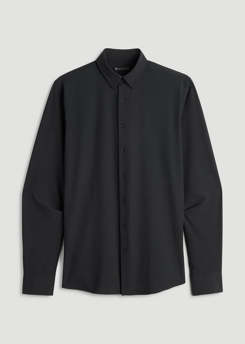 Traveler Stretch Dress Shirt for Tall Men in Black